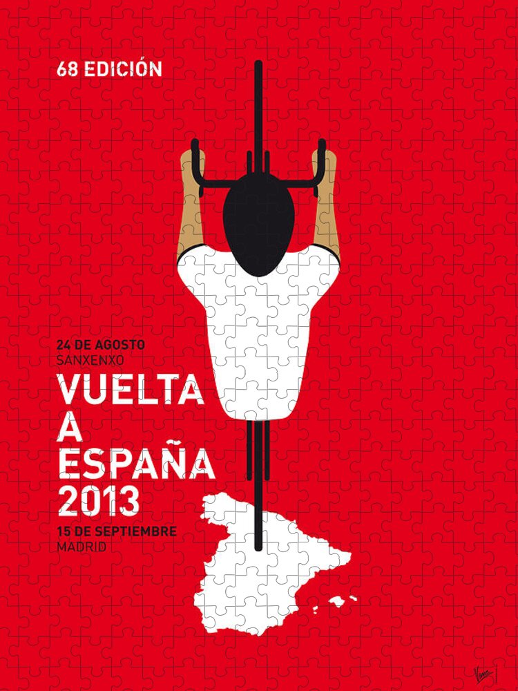 2013 Jigsaw Puzzle featuring the digital art My Vuelta A Espana Minimal Poster - 2013 by Chungkong Art