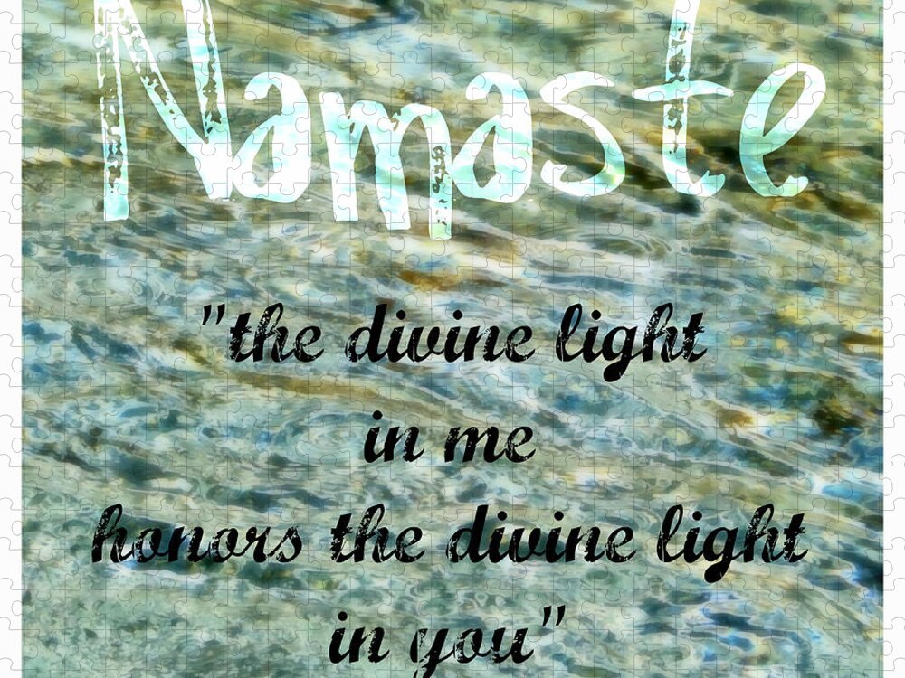 Namaste Jigsaw Puzzle featuring the painting Namaste with Crystal Waters by Michelle Calkins