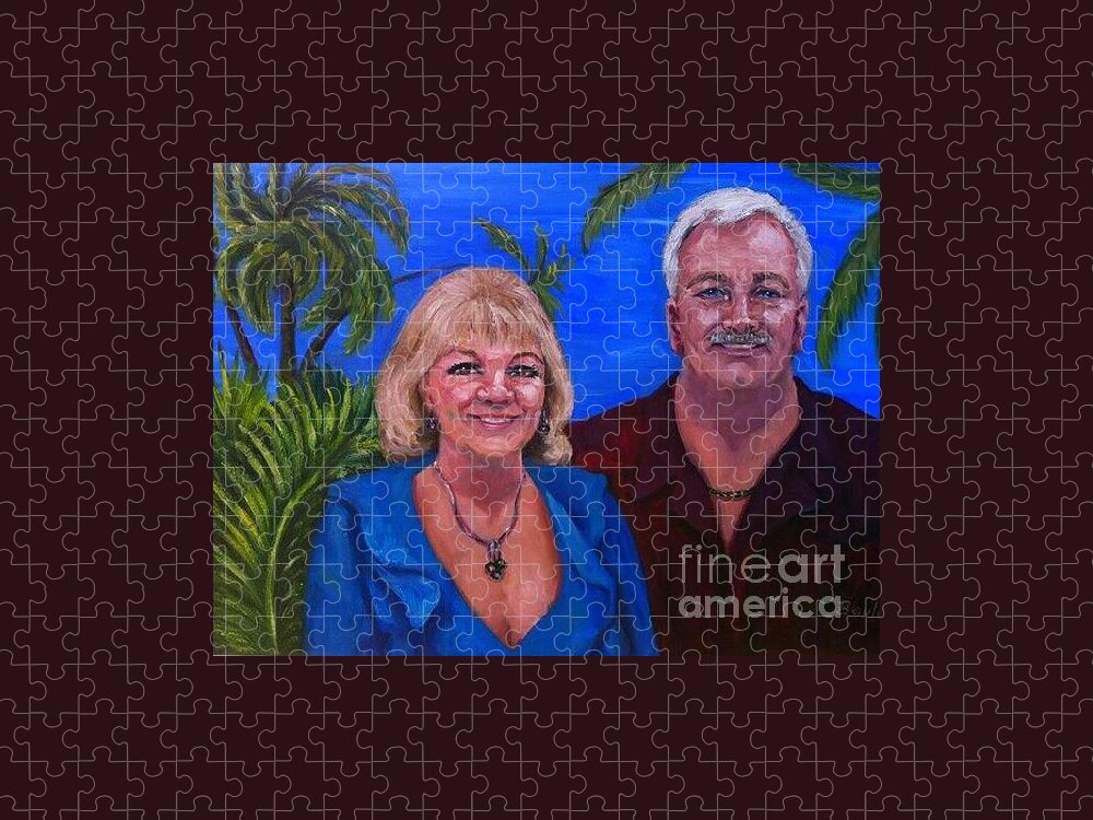 Oil Portrait Jigsaw Puzzle featuring the painting Nancy and Todd portrait by Beverly Boulet