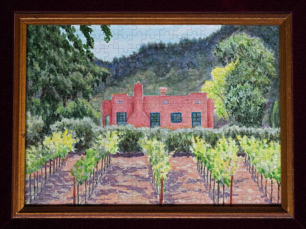 Napa Valley Jigsaw Puzzle featuring the painting Napa Valley Red by Michele Myers