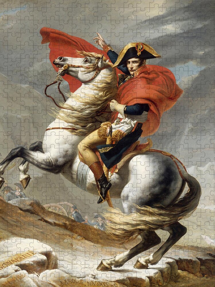 Napoleon Jigsaw Puzzle featuring the painting Napoleon Bonaparte on Horseback by War Is Hell Store