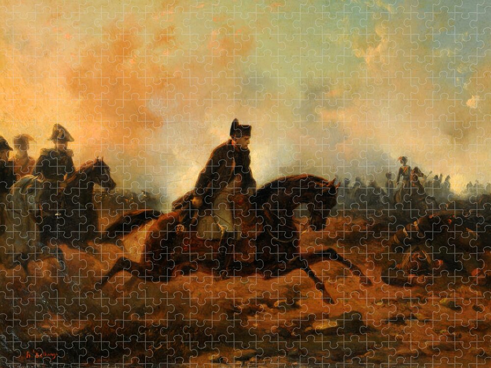 Hippolyte Bellange Jigsaw Puzzle featuring the painting Napoleon Embarking at Waterloo by Hippolyte Bellange
