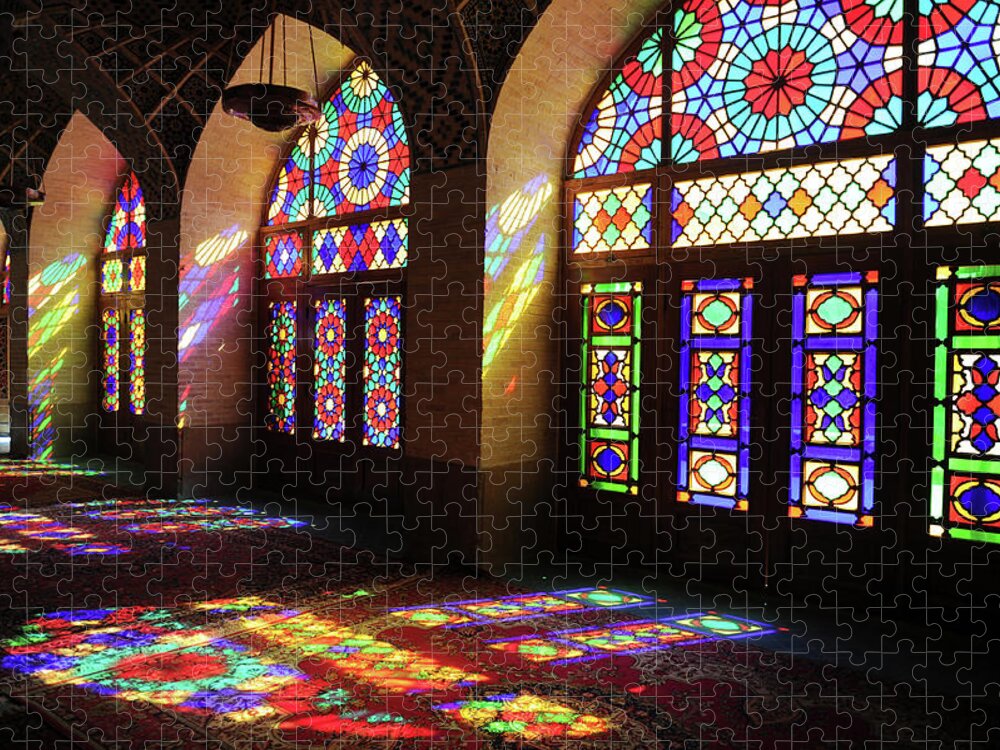 Architectural Feature Jigsaw Puzzle featuring the photograph Nasir Al-mulk Mosque by Kickimages