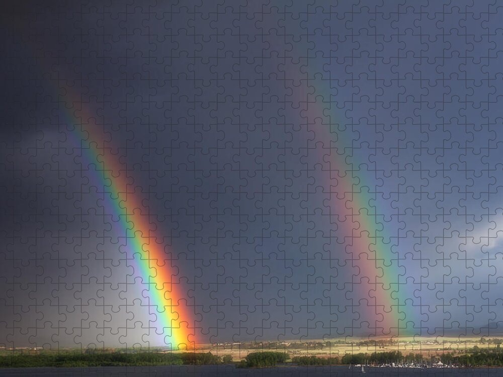 Rainbows Jigsaw Puzzle featuring the photograph Natures Twin Towers by Darren White