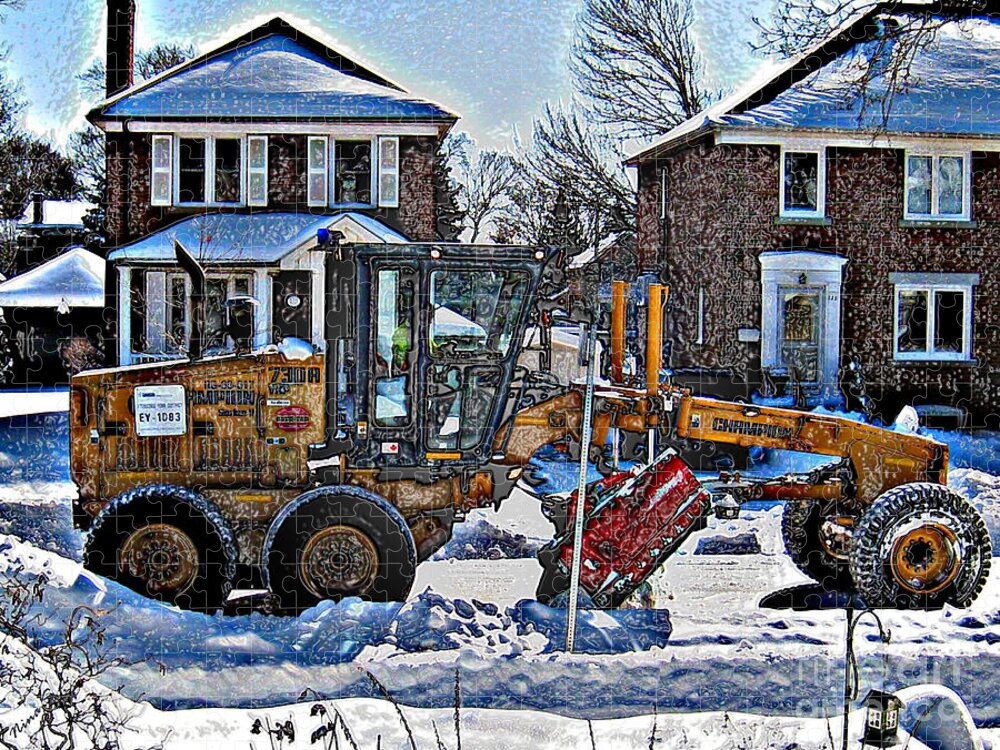 Snow Jigsaw Puzzle featuring the photograph Neighbourhood Snowplough by Nina Silver