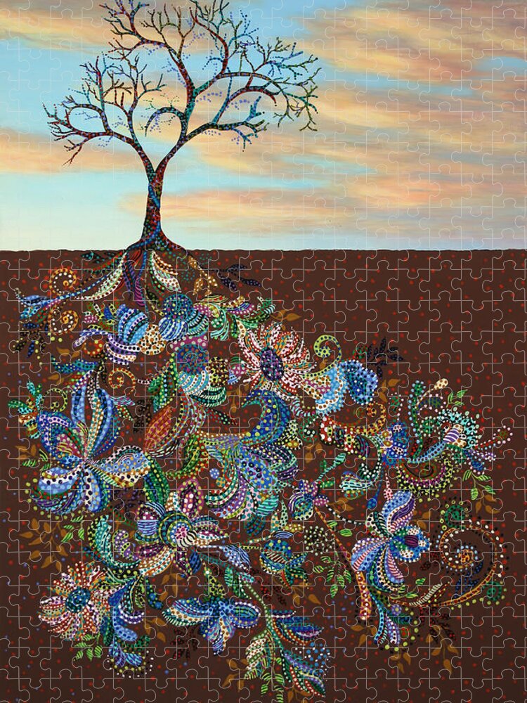 Tree Jigsaw Puzzle featuring the painting Neither Praise Nor Disgrace by James W Johnson