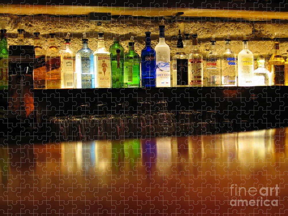 Bar Jigsaw Puzzle featuring the photograph Nepenthe's Bottles by James B Toy