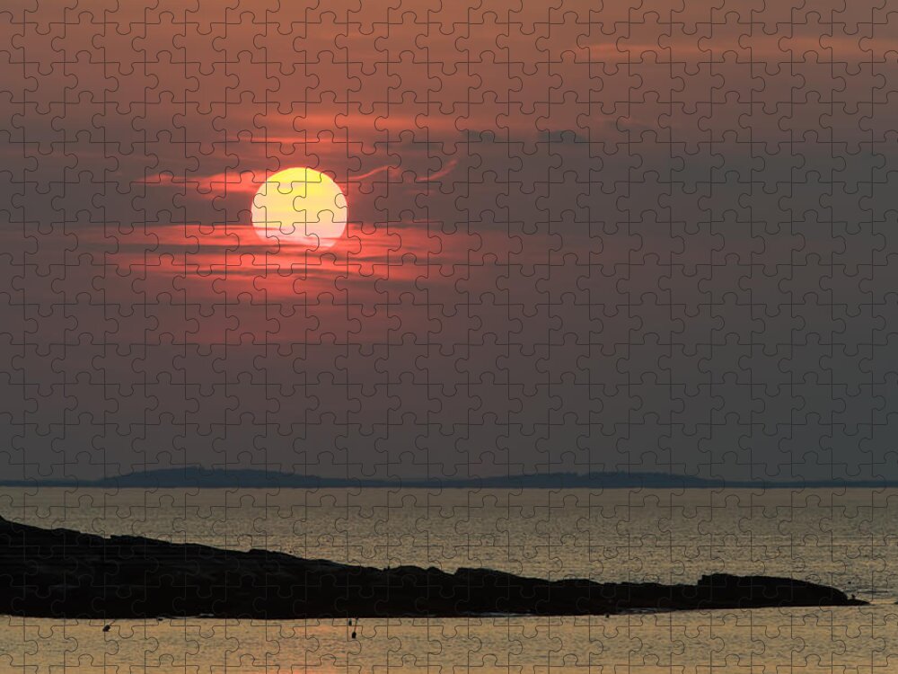 New England Jigsaw Puzzle featuring the photograph New England Sunset - Rockport by Jean-Pierre Ducondi