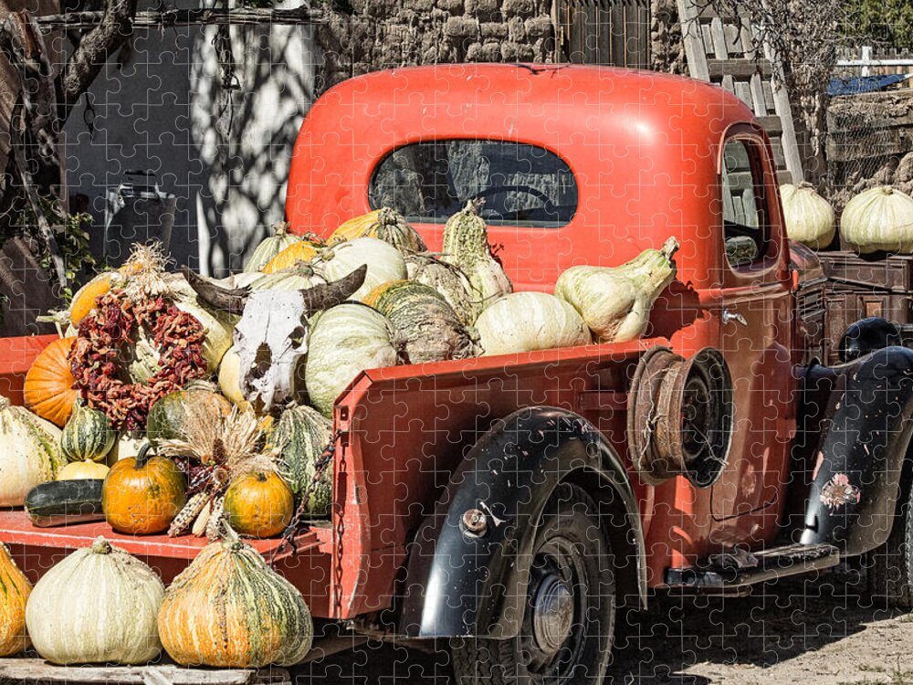 Steven Bateson Jigsaw Puzzle featuring the photograph New Mexico Fall Harvest Truck by Steven Bateson