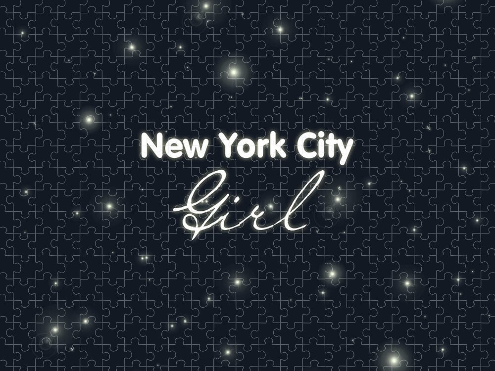 New York City Girl Puzzle featuring the digital art New York City Girl by Pati Photography
