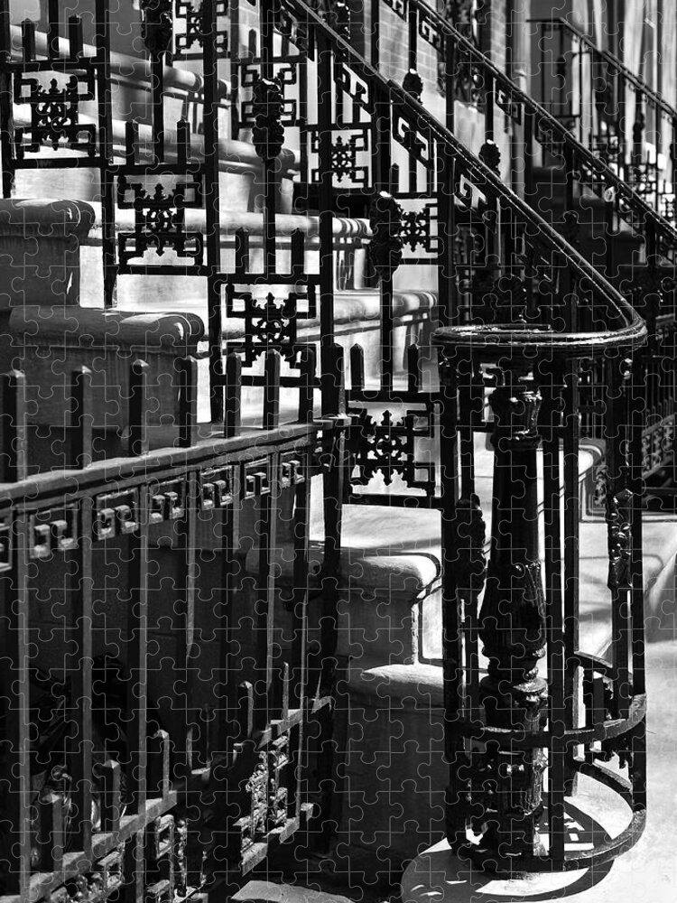 Stairway Jigsaw Puzzle featuring the photograph New York City Wrought Iron by Rona Black