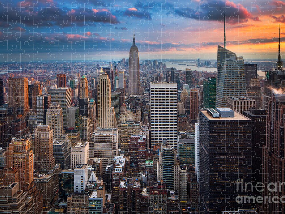 America Jigsaw Puzzle featuring the photograph New York New York by Inge Johnsson