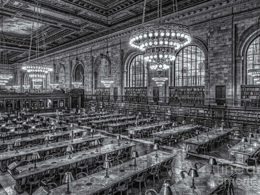 Clarence Holmes Jigsaw Puzzle featuring the photograph New York Public Library Main Reading Room X by Clarence Holmes