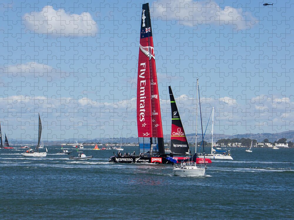 Americas Cup Jigsaw Puzzle featuring the photograph New Zealand by Weir Here And There