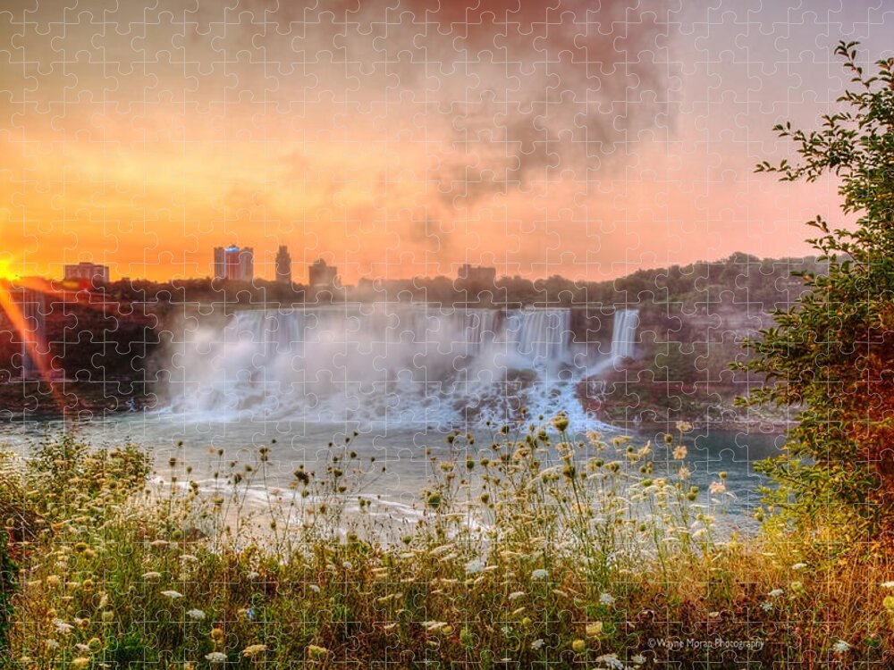 Niagara Falls Jigsaw Puzzle featuring the photograph Niagara Falls Canada Sunrise by Wayne Moran