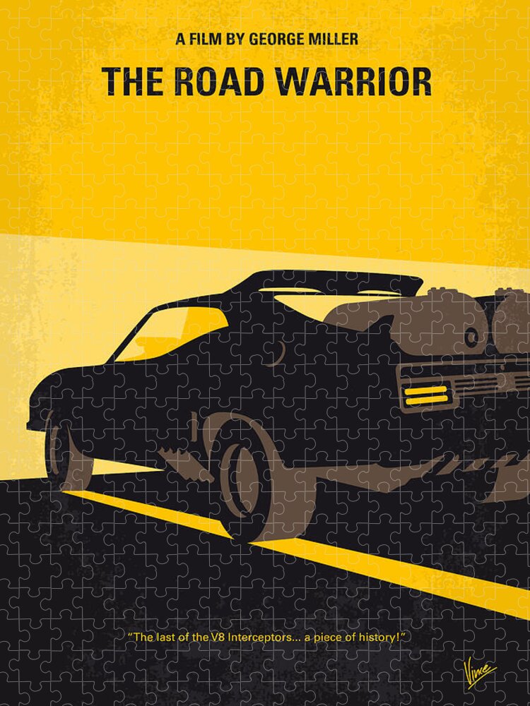 Road Warrior Jigsaw Puzzle featuring the digital art No051 My Mad Max 2 Road Warrior minimal movie poster by Chungkong Art