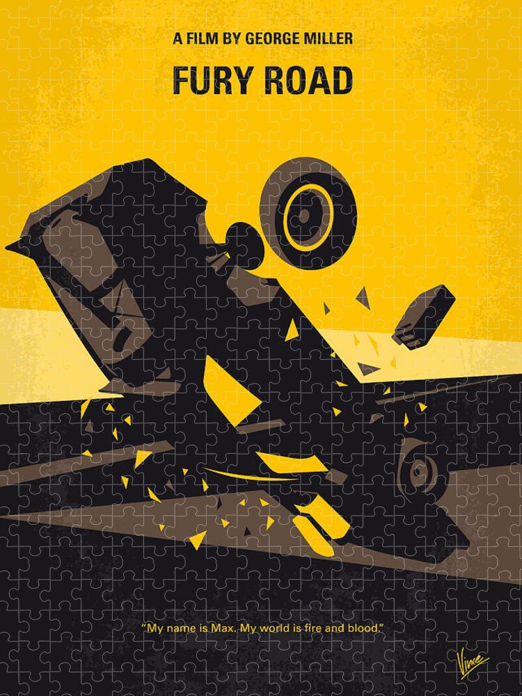 Fury Jigsaw Puzzle featuring the digital art No051 My Mad Max 4 Fury Road minimal movie poster by Chungkong Art