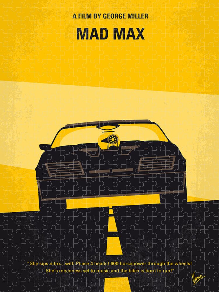 Mad Max Jigsaw Puzzle featuring the digital art No051 My Mad Max minimal movie poster by Chungkong Art