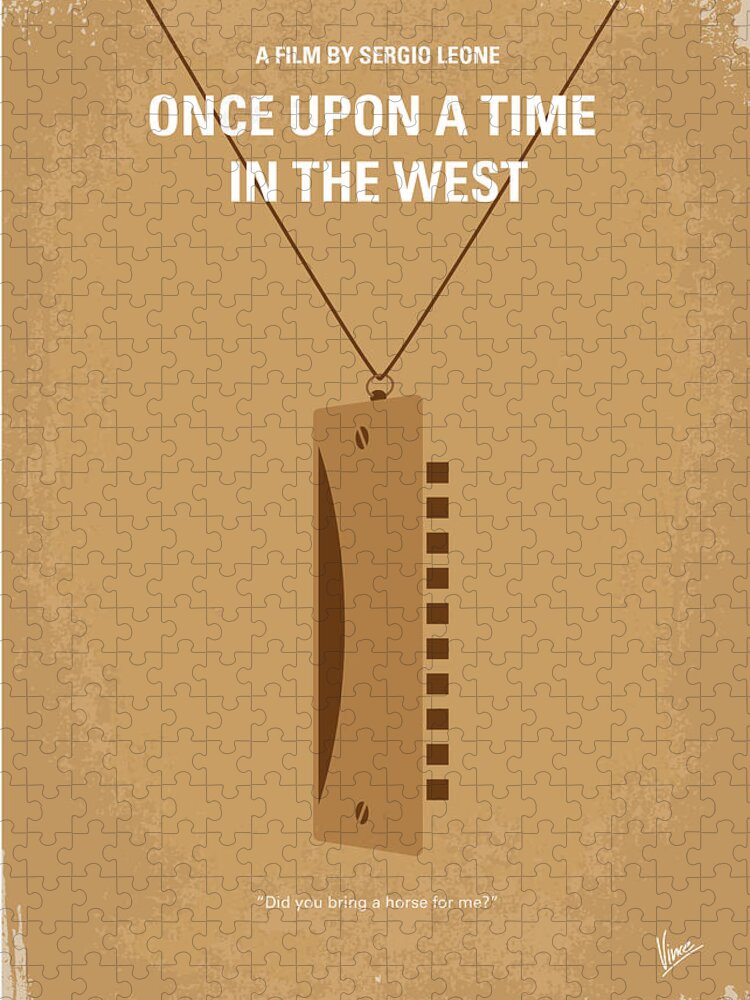 Once Upon A Time In The West Jigsaw Puzzle featuring the digital art No059 My once upon a time in the west minimal movie poster by Chungkong Art