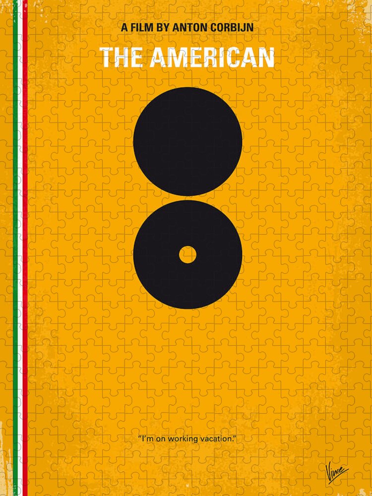 The Jigsaw Puzzle featuring the digital art No088 My The American minimal movie poster by Chungkong Art