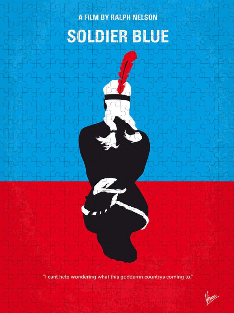 Soldier Blue Jigsaw Puzzle featuring the digital art No136 My SOLDIER BLUE minimal movie poster by Chungkong Art