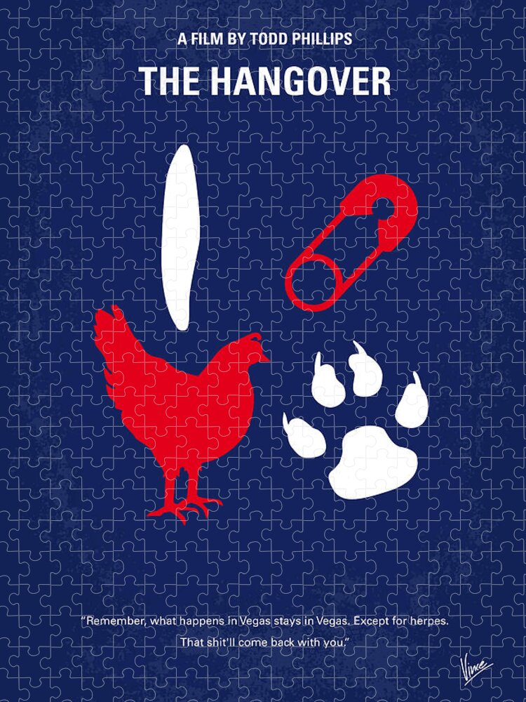 The Hangover Jigsaw Puzzle featuring the digital art No145 My THE HANGOVER minimal movie poster by Chungkong Art