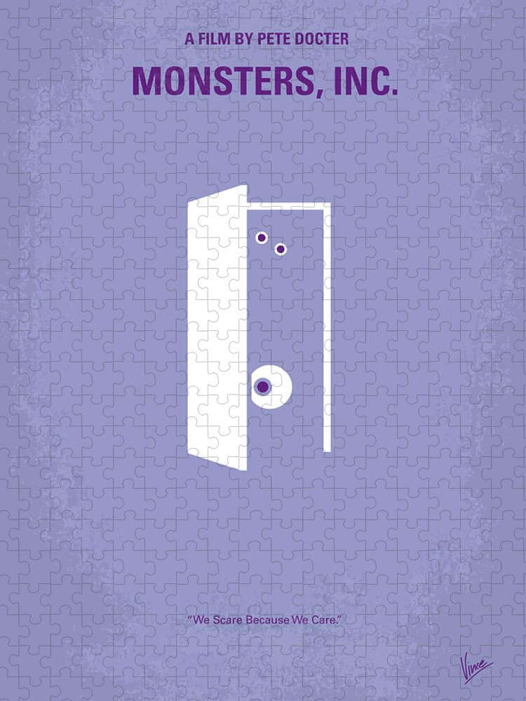Monster Puzzle featuring the digital art No161 My Monster Inc minimal movie poster by Chungkong Art