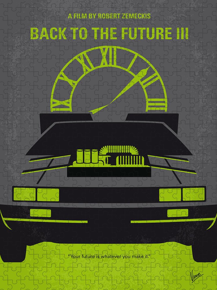 Back To The Future Jigsaw Puzzle featuring the digital art No183 My Back to the Future minimal movie poster-part III by Chungkong Art