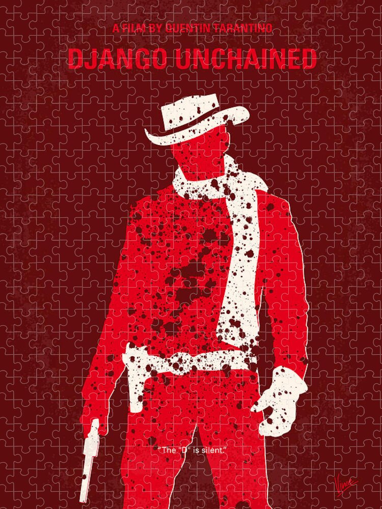 Django Unchained Jigsaw Puzzle featuring the digital art No184 My Django Unchained minimal movie poster by Chungkong Art