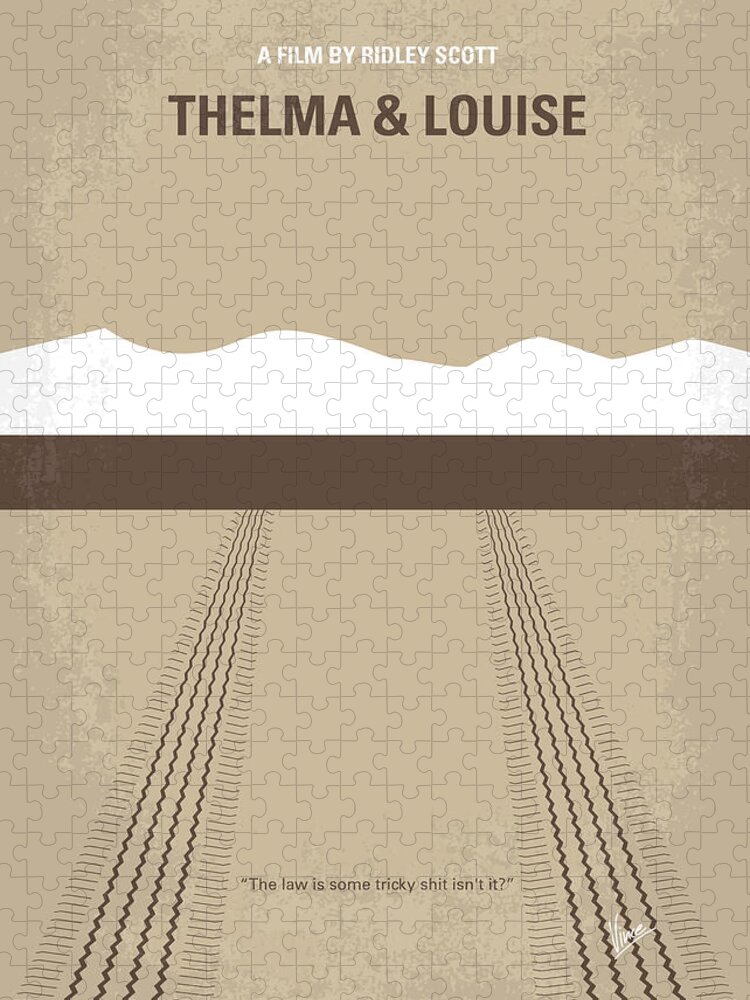 Thelma And Louise Jigsaw Puzzle featuring the digital art No189 My Thelma and Louise minimal movie poster by Chungkong Art