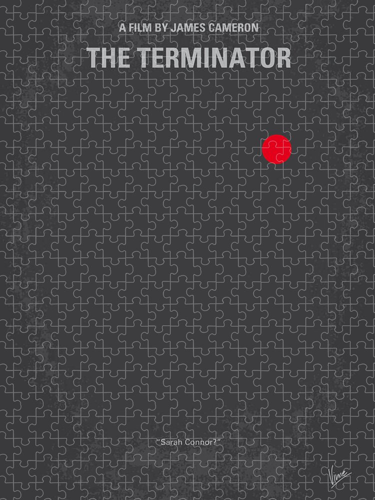 Terminator Jigsaw Puzzle featuring the digital art No199 My Terminator minimal movie poster by Chungkong Art