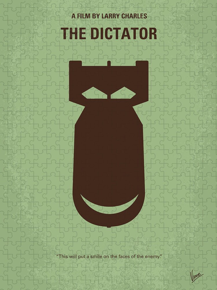 The Puzzle featuring the digital art No212 My The Dictator minimal movie poster by Chungkong Art