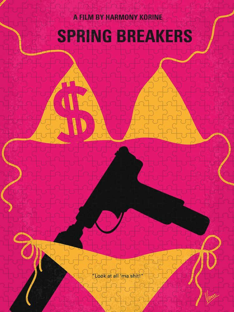 Spring Puzzle featuring the digital art No218 My SPRING BREAKERS minimal movie poster by Chungkong Art