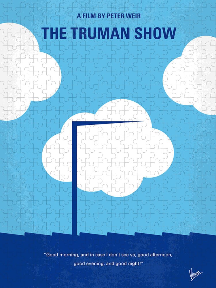 Truman Show Jigsaw Puzzle featuring the digital art No234 My Truman show minimal movie poster by Chungkong Art