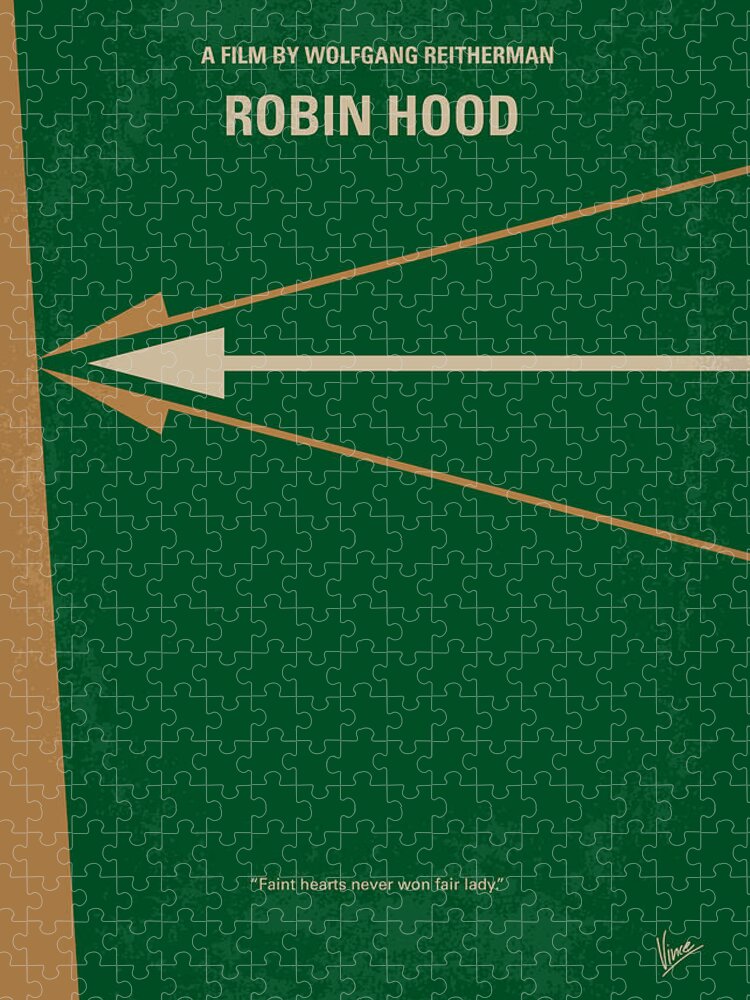 Robin Hood Jigsaw Puzzle featuring the digital art No237 My Robin Hood minimal movie poster by Chungkong Art