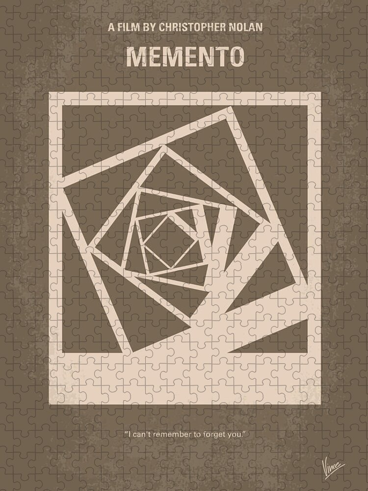 Memento Jigsaw Puzzle featuring the digital art No243 My Memento minimal movie poster by Chungkong Art