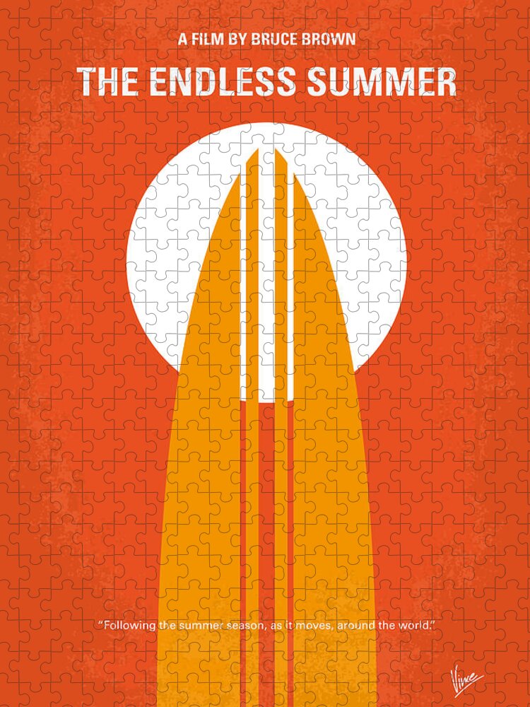 Endless Puzzle featuring the digital art No274 My The Endless Summer minimal movie poster by Chungkong Art