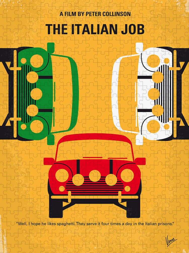 The Jigsaw Puzzle featuring the digital art No279 My The Italian Job minimal movie poster by Chungkong Art