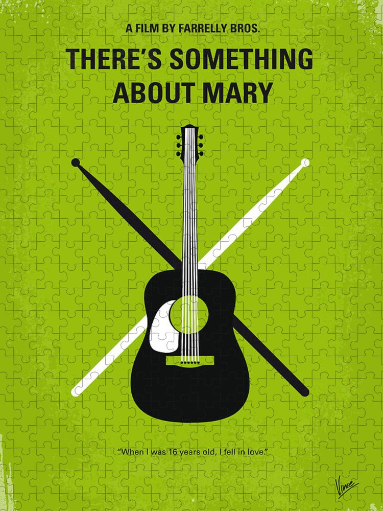 There's Something About Mary Jigsaw Puzzle featuring the digital art No286 My There's Something About Mary minimal movie poster by Chungkong Art