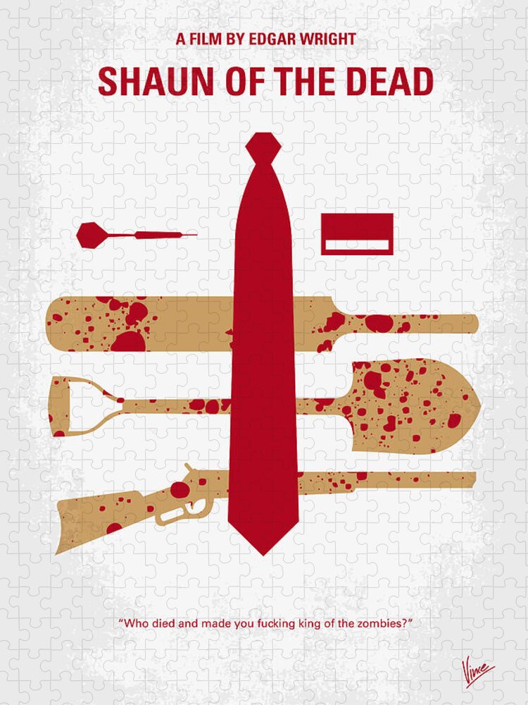 Shaun Jigsaw Puzzle featuring the digital art No349 My Shaun of the Dead minimal movie poster by Chungkong Art