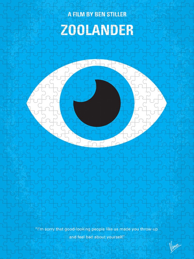 Zoolander Jigsaw Puzzle featuring the digital art No362 My Zoolander minimal movie poster by Chungkong Art