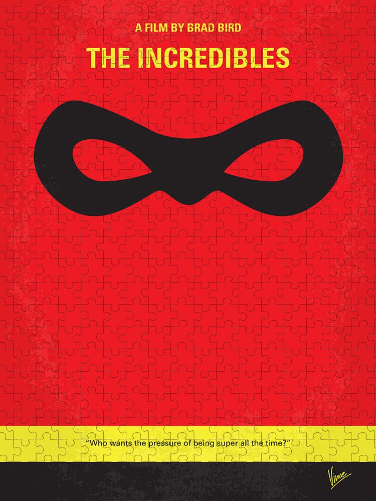 Incredibles Jigsaw Puzzle featuring the digital art No368 My Incredibles minimal movie poster by Chungkong Art