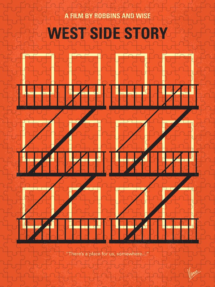 West Puzzle featuring the digital art No387 My West Side Story minimal movie poster by Chungkong Art