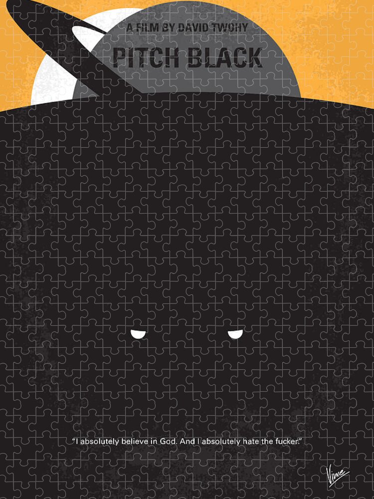 Pitch Jigsaw Puzzle featuring the digital art No409 My Pitch Black minimal movie poster by Chungkong Art