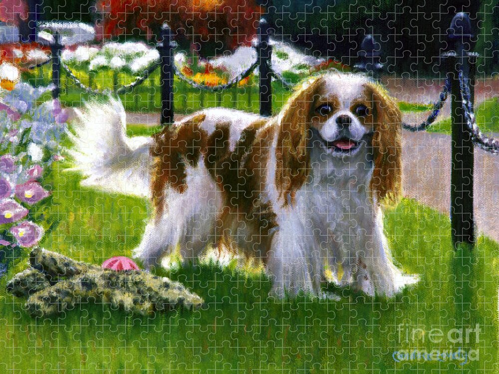 King Charles Cavalier Jigsaw Puzzle featuring the painting Noble by Candace Lovely