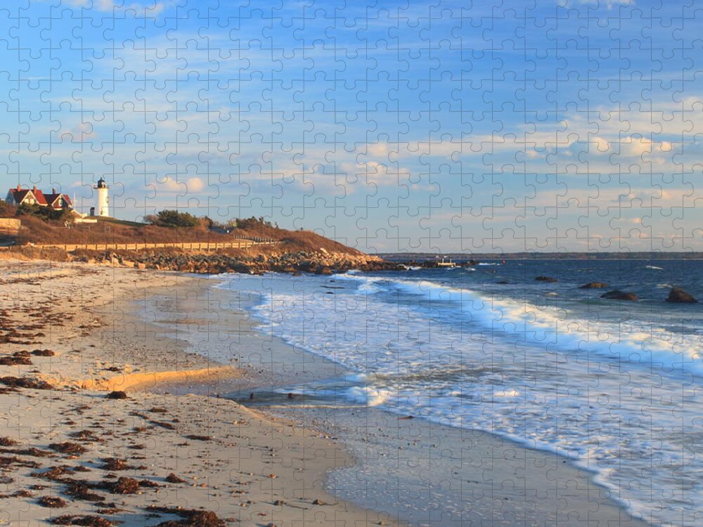 Cape Cod Jigsaw Puzzle featuring the photograph Nobska Lighthouse and Nobska Beach Cape Cod by John Burk