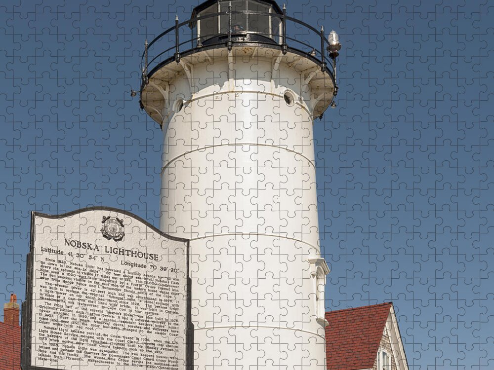 America Jigsaw Puzzle featuring the photograph Nobska Lighthouse Cape Cod MA by Marianne Campolongo
