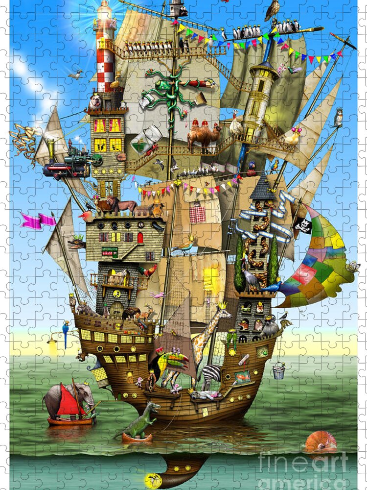Colin Thompson Jigsaw Puzzle featuring the digital art Norah's Ark by MGL Meiklejohn Graphics Licensing