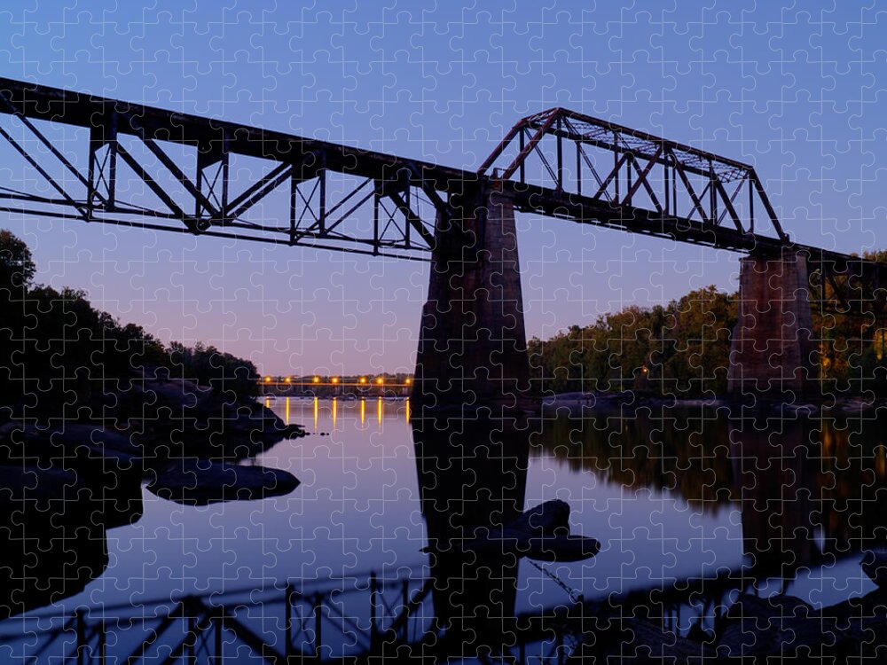 Columbia Jigsaw Puzzle featuring the photograph Twilight Crossing by Charles Hite