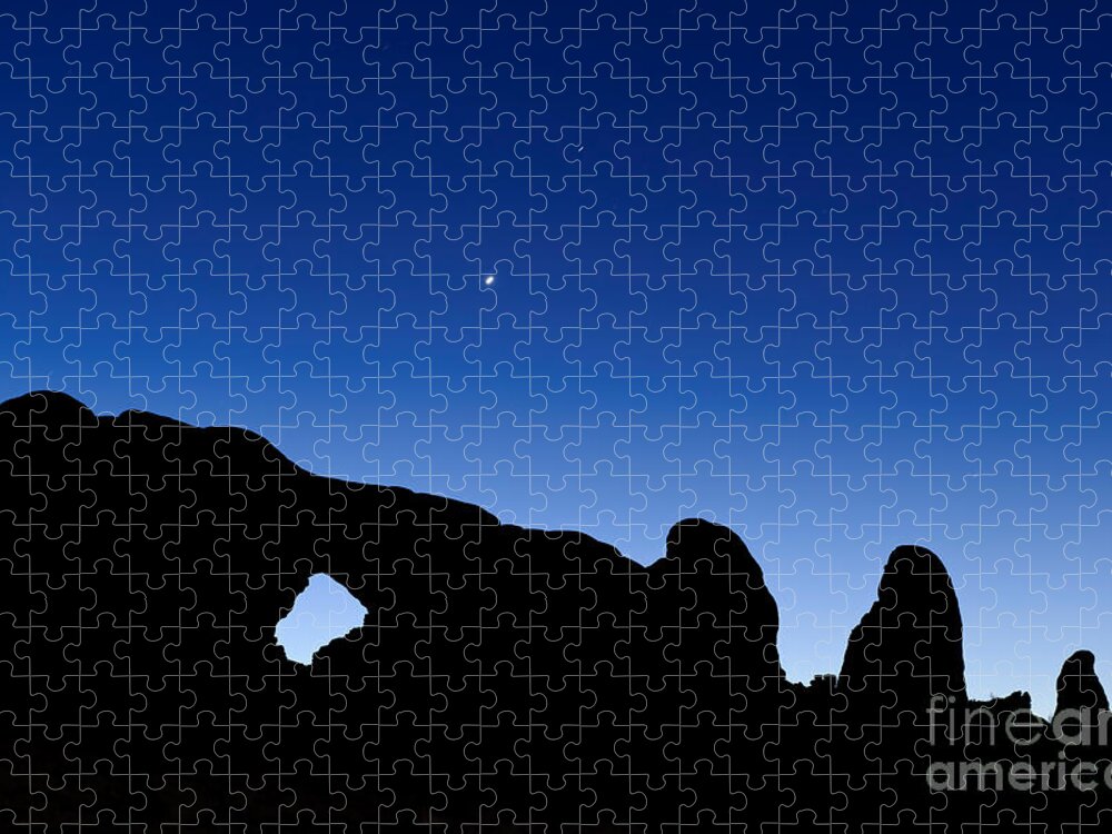 Nature Jigsaw Puzzle featuring the photograph North Window Arch, Arches National Park by John Shaw